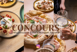 Concours instagram restaurant Vista de l'hôtel Golden Tulip Martigues et l'Office de Tourisme de Martigues. Un repas pour 2 à gagner cet été 2026 à Martigues