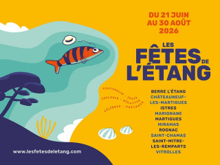 Les Fêtes de l'étang et jeu de piste sur les rives de l'étang de Berre - © GIPREB Visuel générique des Fêtes de l'étang à l'été avec les villes du pourtour de l'étang de Berre dont Martigues. Un événement de juin à août pour les enfants et les familles en visite dans les Bouches-du-Rhône.
