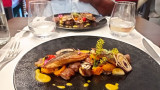 Homemade, seasonal dish featuring local produce from Martigues; cuisine from the gourmet restaurant Le Garage in Martigues town center