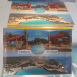 Imán rectangular Camping Paradis que presenta escenas coloridas de camping con tiendas, árboles y actividades al aire libre