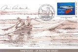 CPM - Postal Pesca en Calen - estampada