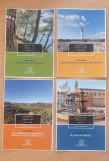 Set of 4 hiking topos of the trails in Martigues, displayed side by side, highlighting the landscapes and routes of the region
