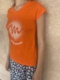 Tee-shirt femme soleil orange