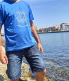 Tee-shirt unisexe soleil (bleu)