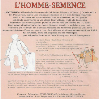 Lecture théâtralisée : L'Homme-Semence_Martigues