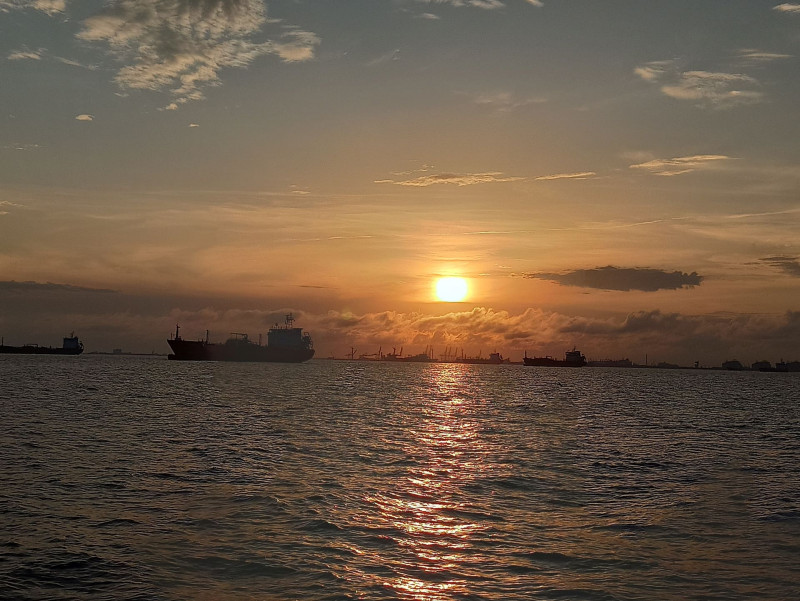 Boat trip at sunset