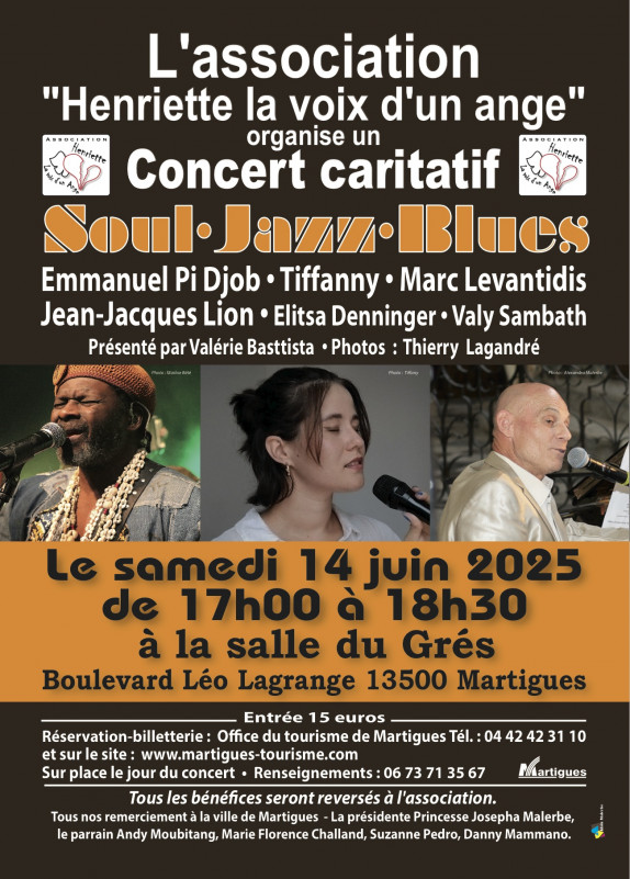 Grand concert caritatif : Soul, Jazz, Blues_Martigues
