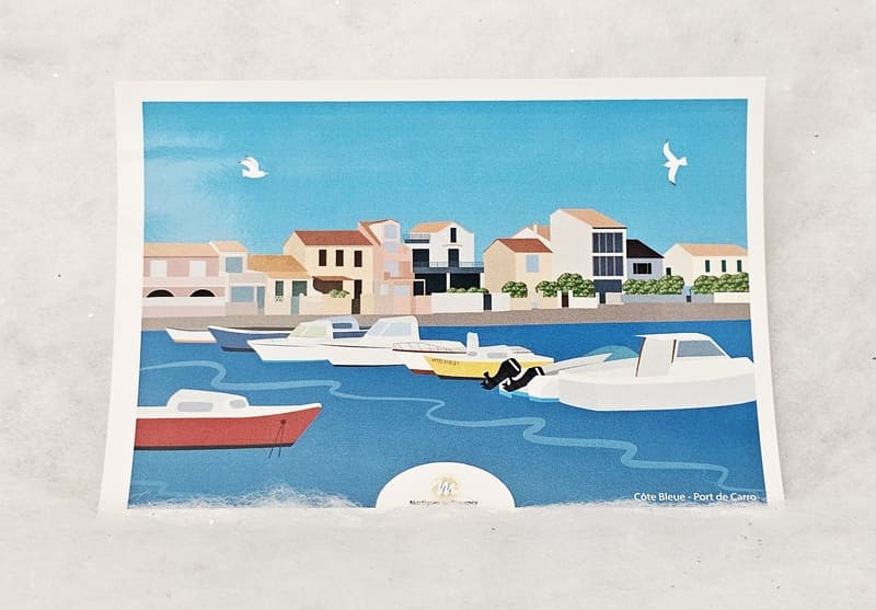 Carte postale Illustration : Le port de Carro