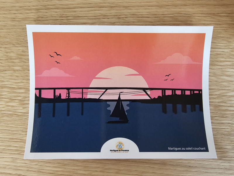 Carte postale : Martigues au soleil couchant