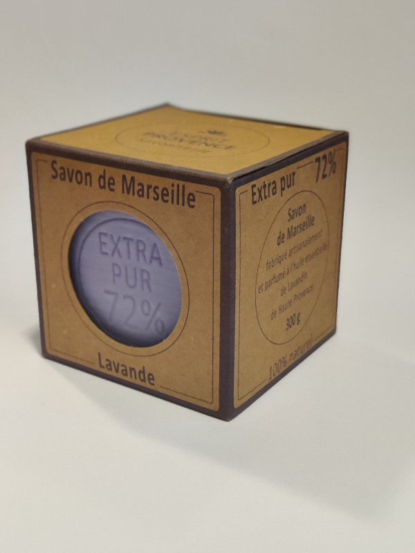 Esprit Provence - Savon de Marseille Pur lavande huiles essentielles - Cube 300g