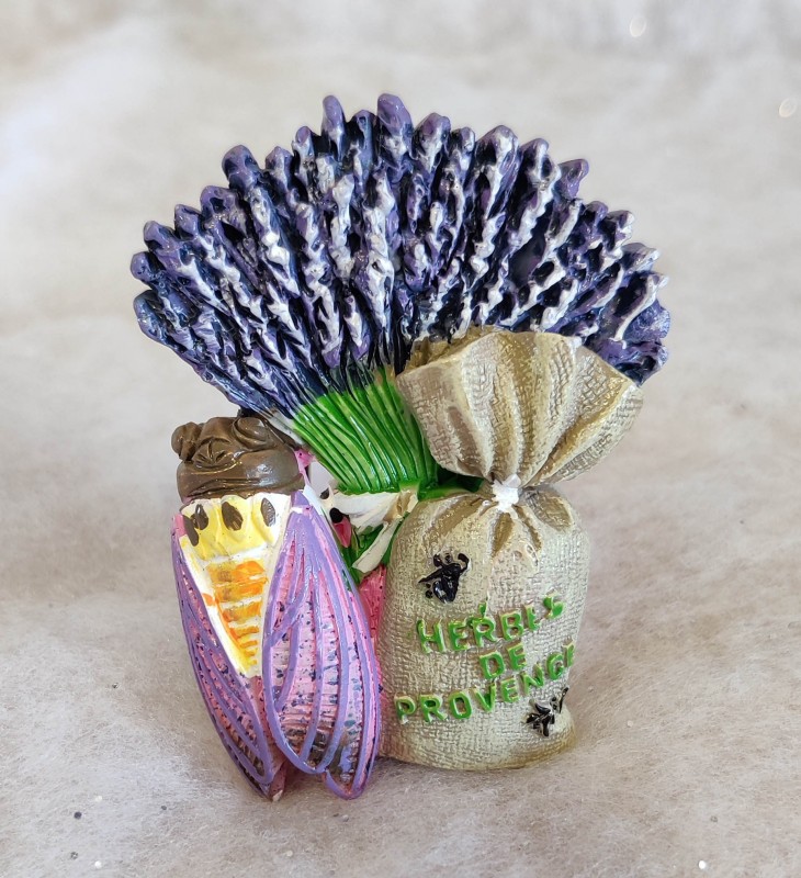 ME - Lavender grass cicada resin magnet