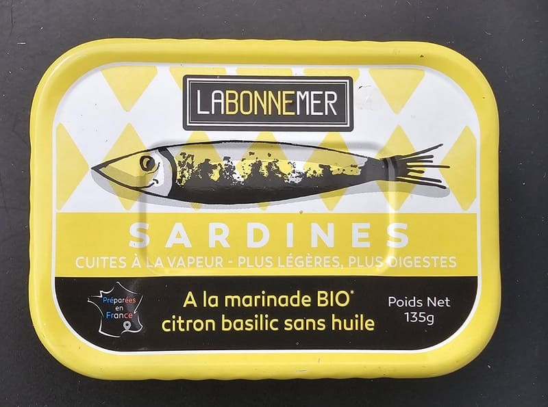 Canned sardines from the Bonne Mer collection, Ferrigno. The sardines are marinated in lemon and basil, without oil. Available at the Martigues Tourist Office.